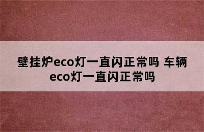 壁挂炉eco灯一直闪正常吗 车辆eco灯一直闪正常吗